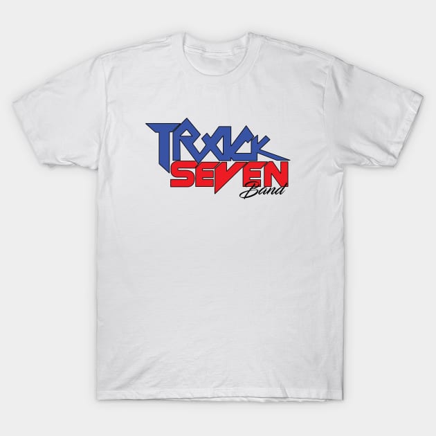 Blue Red and Black Logo Track Seven Band T-Shirt by TrackSevenBand